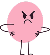 Mascot showing an angry expression