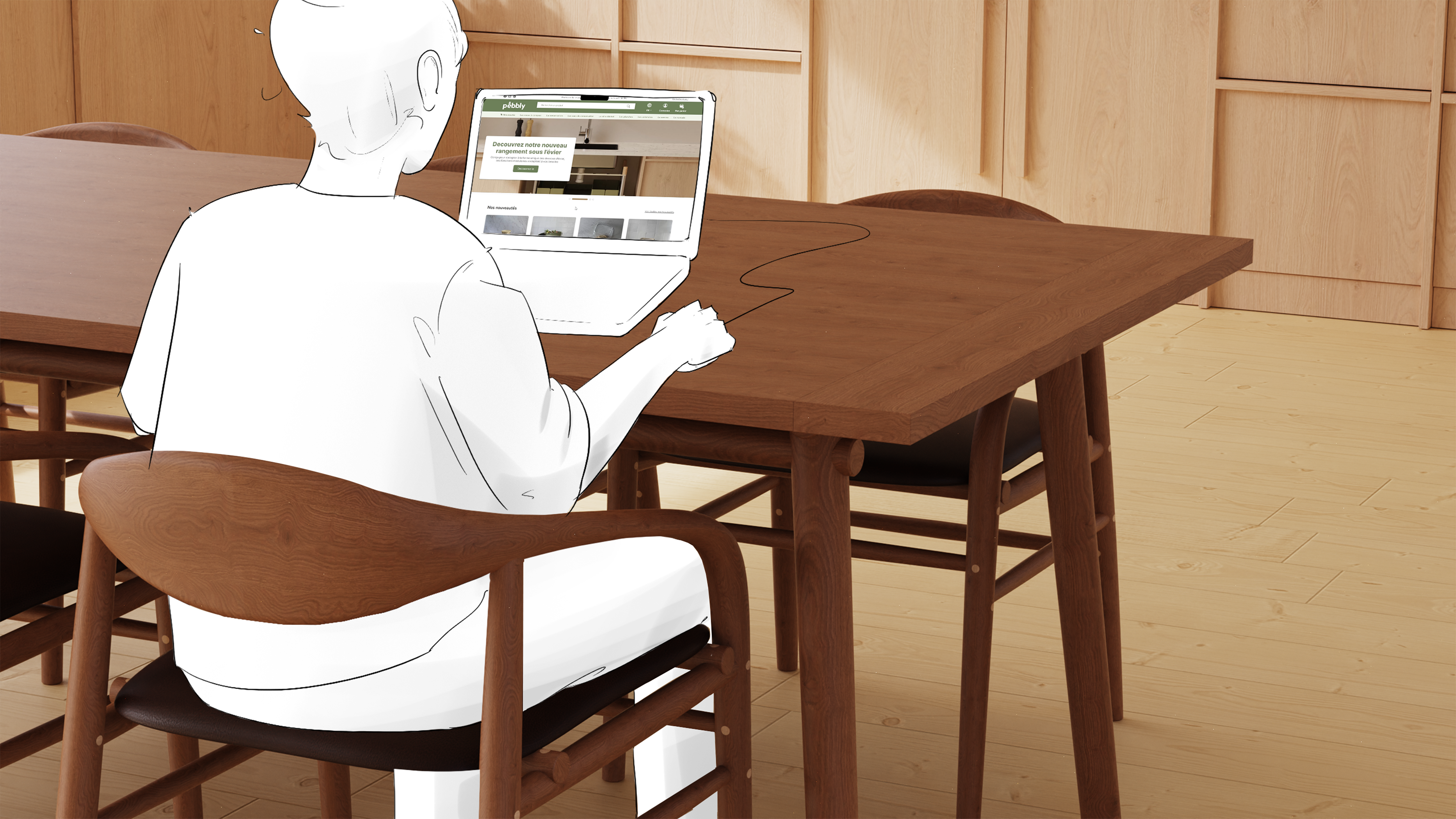 User browsing on computer